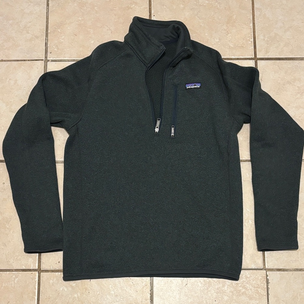Patagonia Dark Green Zip-Up Sweater